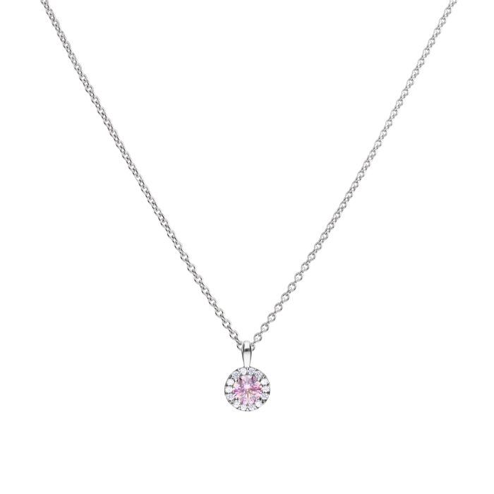 Diamonfire Pink Zirconia Pave Silver Necklace P4779