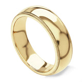 18ct Yellow Gold 6mm Medium Court Gents Wedding Ring