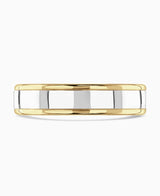 18ct Yellow Gold And Platinum 5mm Medium Court Gents Polished Wedding Ring