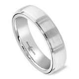 Platinum 6mm Heavy Court Gents Textured Wedding Ring