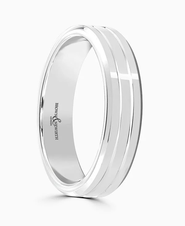 Platinum 6mm Medium Court Gents Polished Wedding Ring