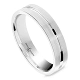 Platinum 5mm Medium Court Gents Matte And Polished Wedding Ring