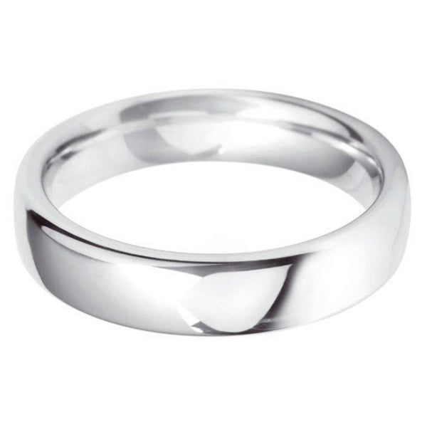 Platinum 5mm Heavy Court Gents Wedding Ring