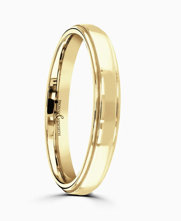 18ct Yellow Gold 3mm Medium Court Ladies Polished Wedding Ring