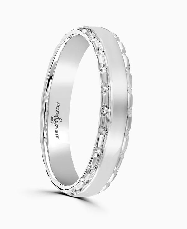 Platinum 3mm Light Court Ladies Contemporary Wedding Ring