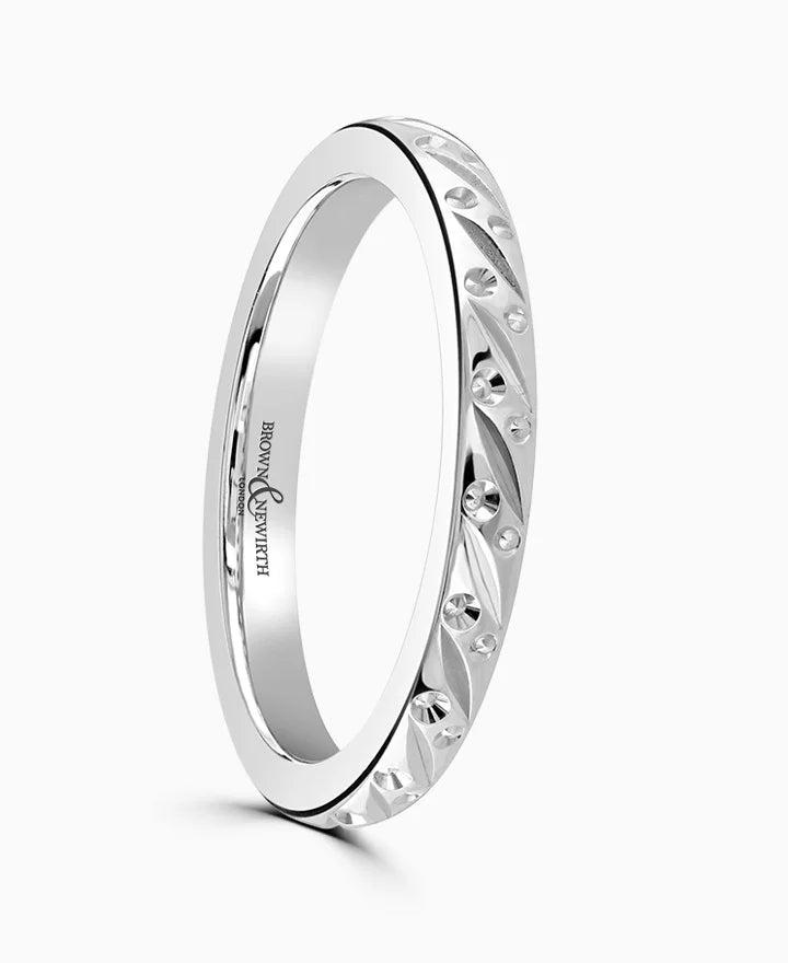 18ct White Gold 2.5mm Medium Court Ladies Polished Wedding Ring