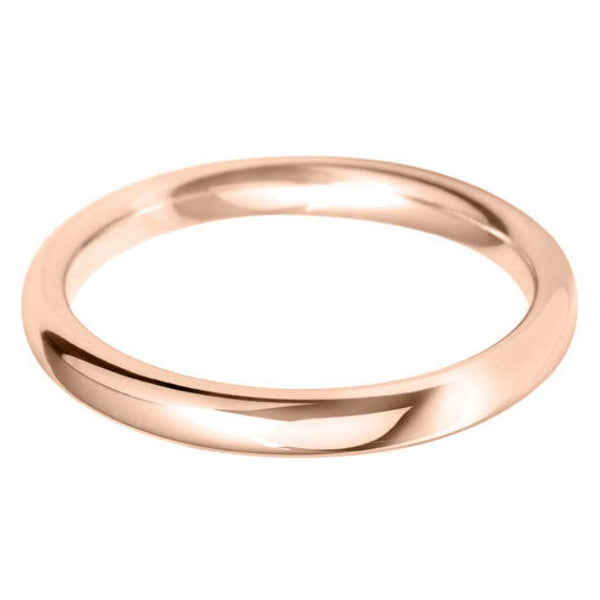18ct Rose Gold 2.5mm Light Court Ladies Wedding Ring