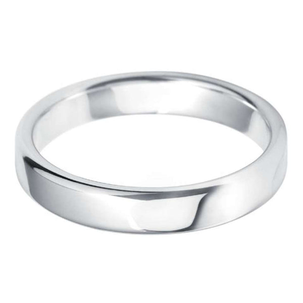 Platinum 4mm Light Court Ladies Wedding Ring