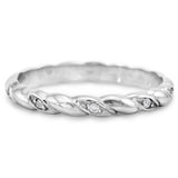 Platinum 0.06ct Diamond Set Twist Wedding Ring