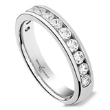 Platinum 0.20ct Round Brilliant Cut Diamond Channel Set Half Eternity Ring