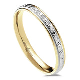 18ct Yellow Gold And Platinum 3mm Ladies Wedding Ring