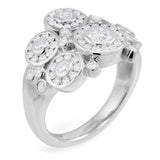 18ct White Gold 1.12ct Round Brilliant Cut Diamond Bubble Halo Ring