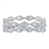 18ct White Gold 0.75ct Triple Row Diamond Ring