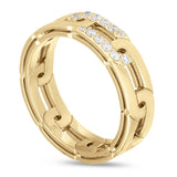 Roberto Coin 18ct Yellow Gold 0.15ct Diamond Navarra Ring ADR888RI2159