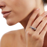 FOPE 18ct White Gold Sapphire And Diamond Vendome Flex-It Ring 58302AX_B2_B_XBX