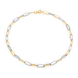 9ct Yellow And White Gold Elongated Oval Link Necklet