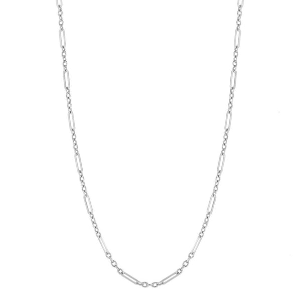 9ct white gold multi-link necklace
