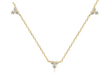9ct Yellow Gold 0.31ct Diamond Trefoil Station Necklace