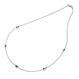 9ct White Gold Marquise Bead Station Necklace