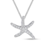 18ct White Gold 0.15ct Diamond Starfish Pendant Only