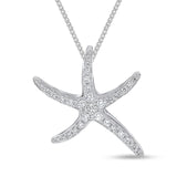 18ct White Gold 0.35ct Diamond Starfish Pendant Only