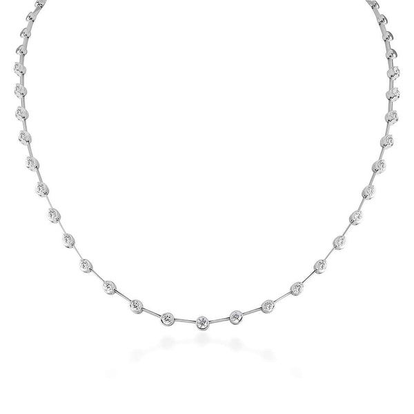 18ct White Gold 1.50ct Round Brilliant Cut Diamond Bar Necklace