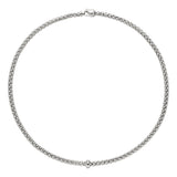 fope 18ct white gold solo 0.01ct diamond necklace