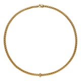 fope 18ct yellow gold solo 0.01ct diamond necklace