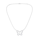 18ct White Gold 0.12ct Diamond Butterfly Necklace