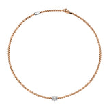 Fope 18ct Rose Gold Eka 0.18ct Diamond Necklace 73101C3_PB_R_BBB_043