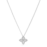 roberto coin 18ct white gold 0.18ct princess flower diamond necklace pendant close up