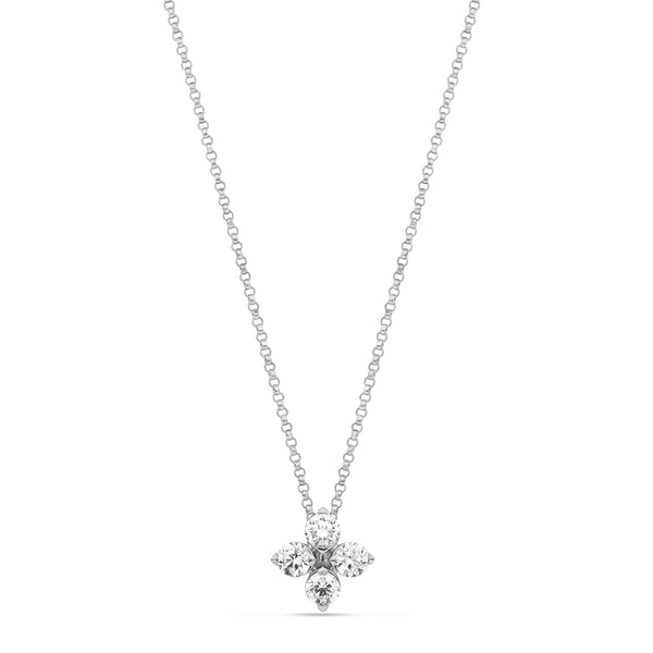 Roberto Coin 18ct White Gold 0.36ct Diamond Love In Verona Necklace ADR888CL2195