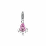 9ct White Gold Pink Sapphire And Diamond Teardop Pendant Only GP1010P