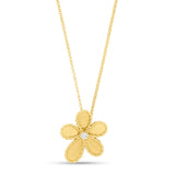 Roberto Coin 18ct Yellow Gold 0.076ct Diamond Jasmine Necklace ADR777CL3646