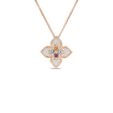 Roberto Coin 18ct Rose Gold 0.35ct Diamond And 0.20ct Mixed Gemstone Venetian Princess Carnival Necklace ADV777CL3648