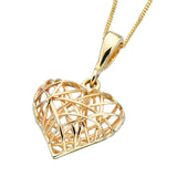 9ct Yellow Gold Caged Heart Pendant Only GP824