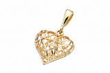 9ct Yellow Gold Caged Heart Pendant Only GP824