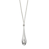 9ct White Gold Elongated Teardrop Necklace GN307