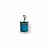 9ct White Gold London Blue Topaz Pendant Only GP2024T