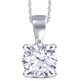 18ct white gold round brilliant cut diamond four claw basket necklace