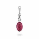 9ct White Gold Ruby and Diamond Pendant Only GP734R