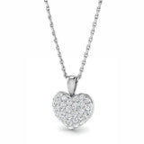 9ct White Gold 0.33ct Diamond Heart Necklace