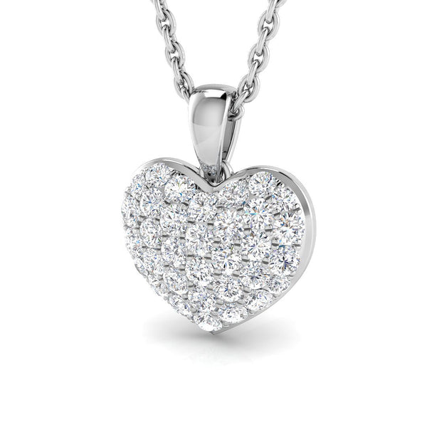 9ct White Gold 0.33ct Diamond Heart Necklace