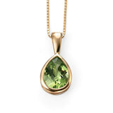 9ct Yellow Gold Peridot Teardrop Pendant Only GP460G
