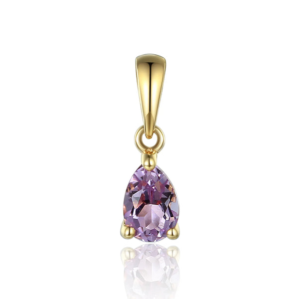 9ct Yellow Gold 0.38ct Pear Cut Amethyst Necklace
