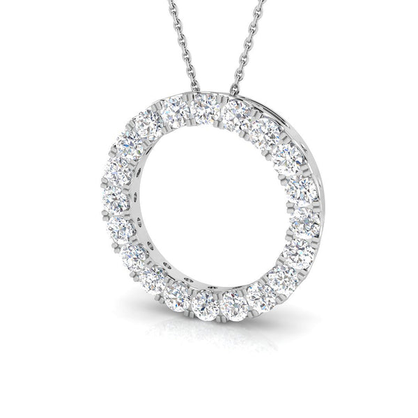 18ct White Gold 2.04ct Diamond Open Circle Necklace