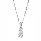 18ct White Gold 0.26ct Round Brilliant Cut Diamond Trilogy Necklace