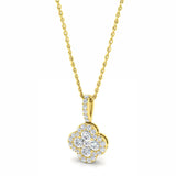 18ct Yellow Gold 0.52ct Diamond Clover Necklace
