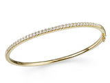 9ct Yellow Gold 0.95ct Diamond Claw Set Bangle