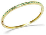 9ct Yellow Gold 0.63ct Emerald And 0.50ct Diamond Channel Set Bangle